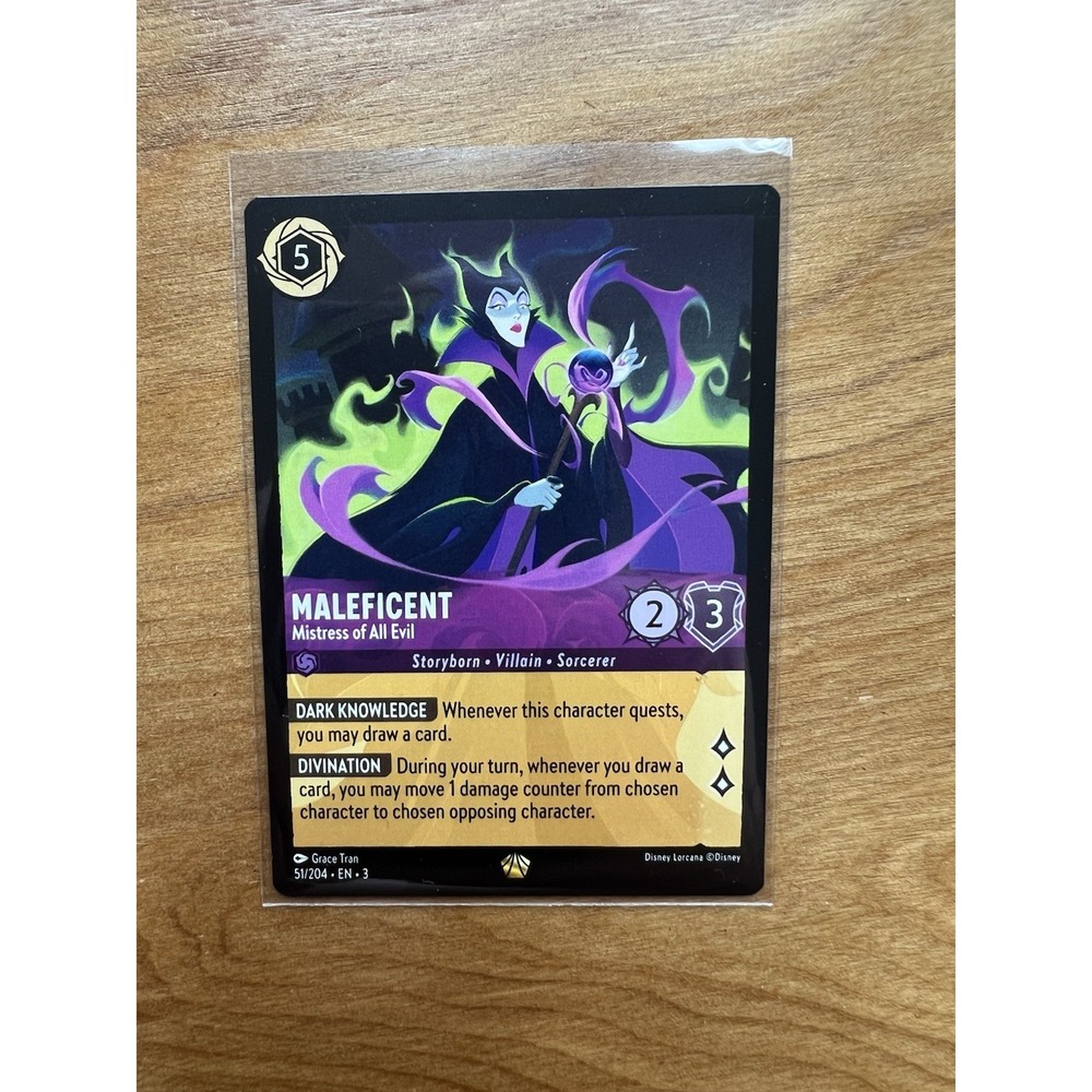 Disney Lorcana TCG Maleficent Legendary Nm Non Foil Inklands 51/204